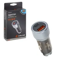 Адаптер автомобильный Type-C PD + QC 3.0 38Вт, 12/24В