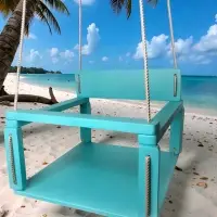 Качели деревянные подвесные