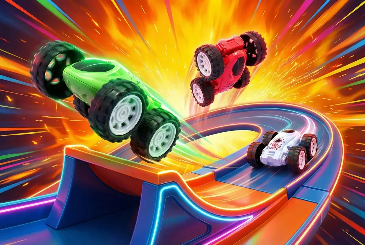 Инерционная машинка-перевертыш цвет в асс.