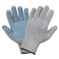 Перчатки трикотажные ХБ с ПВХ покрытием, двойн., серые, (1 пара)