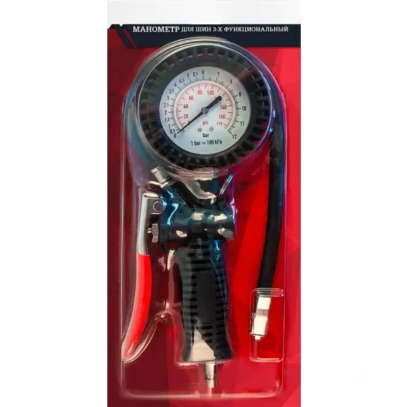 Манометр для контроля давления и подкачки шин