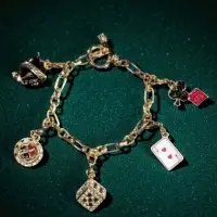 Браслет "Азартные игры" со съемными подвесками эмаль кристалы