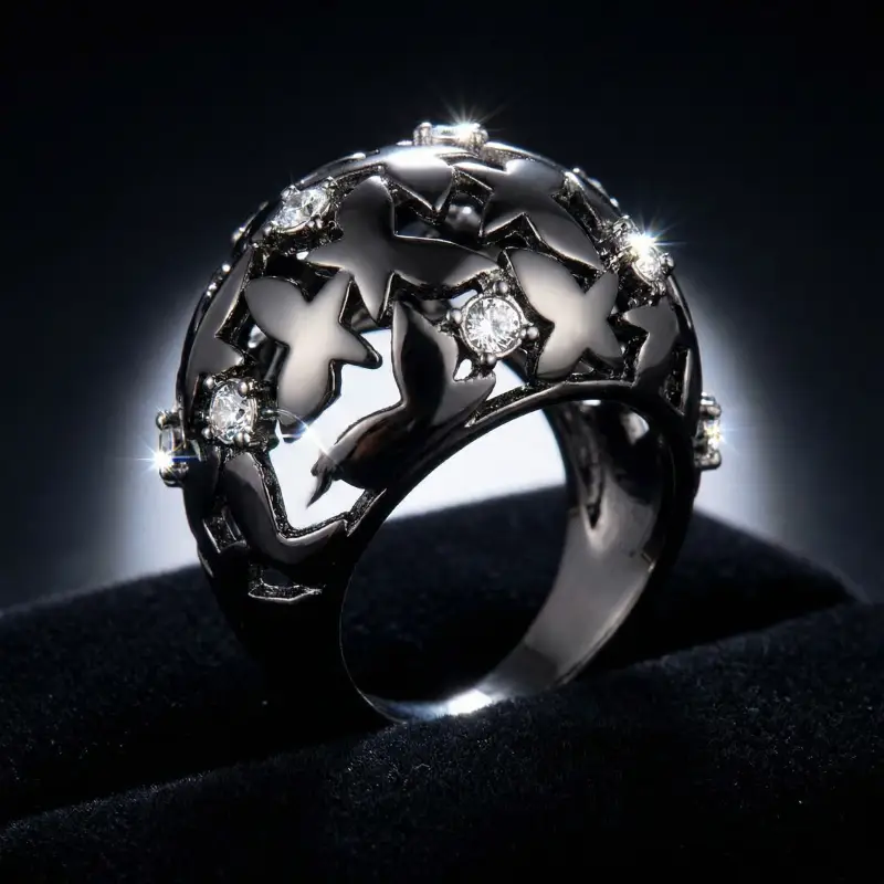 Кольцо р 6 - 16-16,  ажурное с бабочками