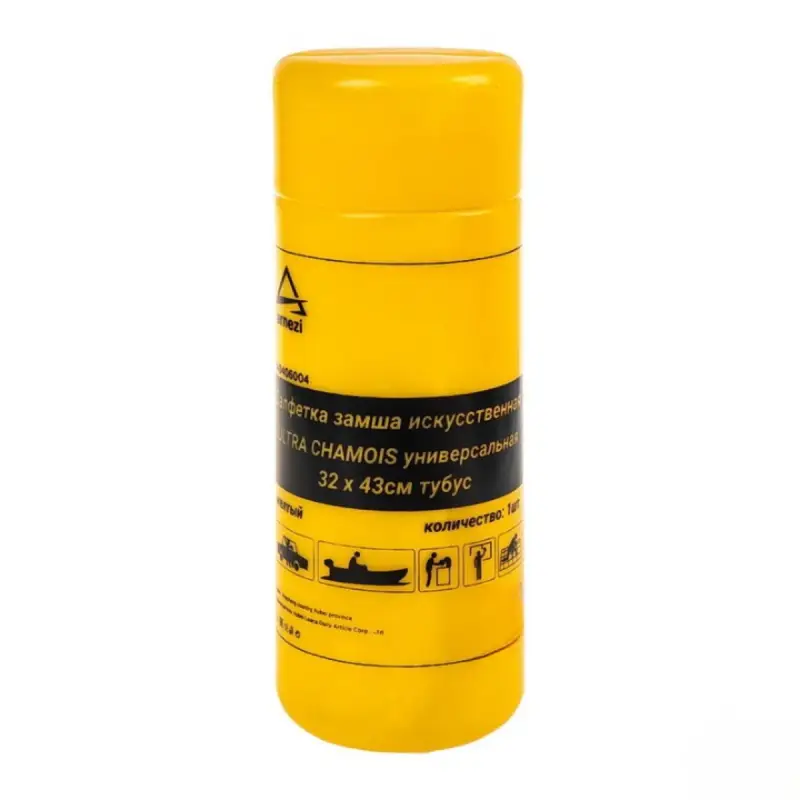 Салфетка замша искусственная универсальная 32x43см тубу