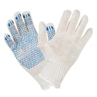 Перчатки трикотажные ХБ с ПВХ покрытием, белые, (1 пара)