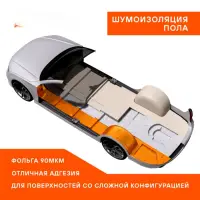 Шумоизоляция (вибро) "Main 3" PRO (25*40 см) КС, 3 мм, фольга Шумоизоляция (вибро) "Main 3" PRO (25*40 см) КС, 3 мм, фольга