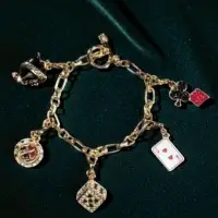 Браслет "Азартные игры" со съемными подвесками эмаль кристалы