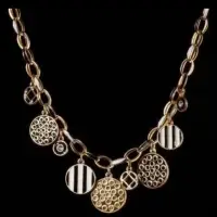 Колье "Морское" черно-белая эмаль