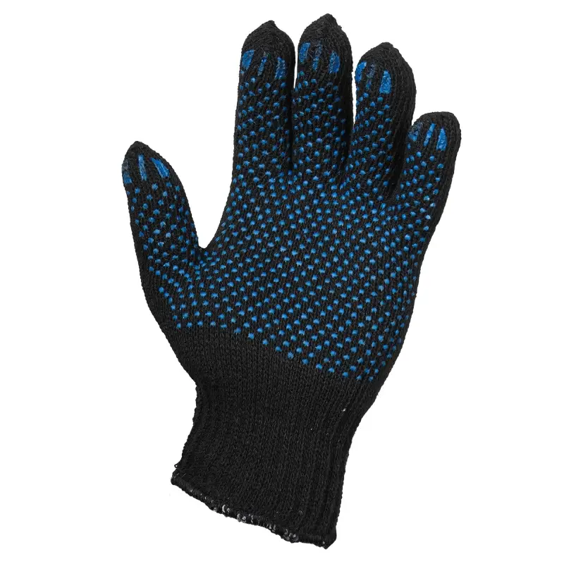 Перчатки трикотажные ХБ с ПВХ покрытием, двойн., черные, (1 пара)