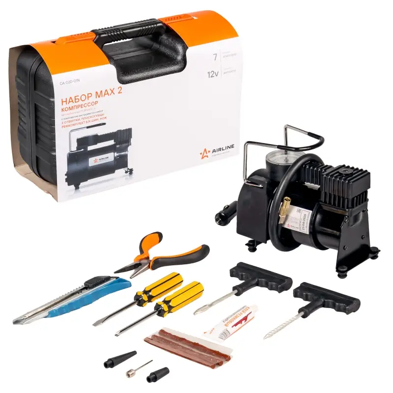 Компрессор с комплектом инстр. в кейсе