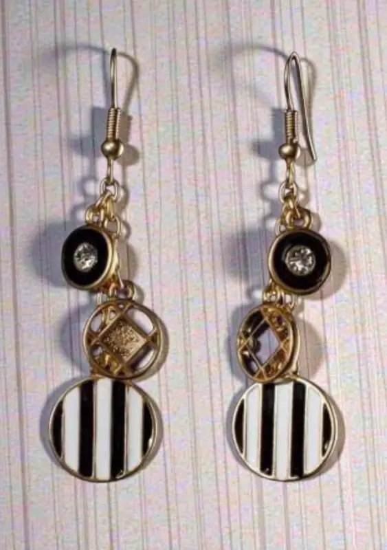 Cерьги-подвеки "Mорские" ч. эмаль