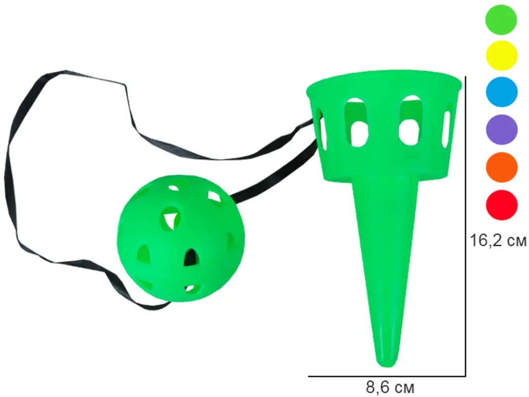 Игра ловушка с шариком 6 цв в ассортименте. в сетке