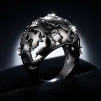 Кольцо р 8 - 18-18,5  ажурное с бабочками