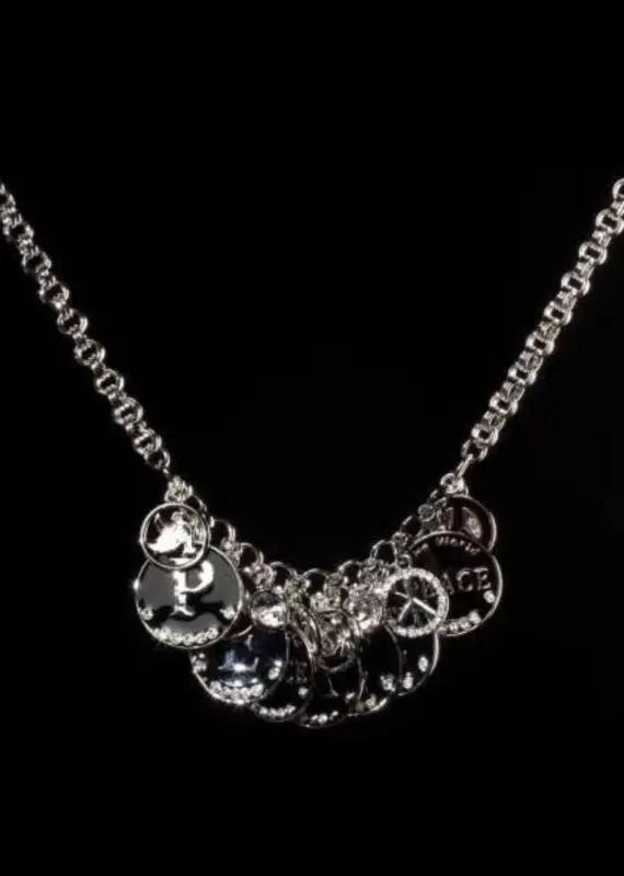 Колье "Peace" черная эмаль