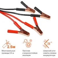 Провода прикуривания 300А (2,5м, 6/12В)