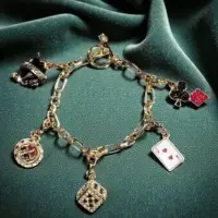 Браслет "Азартные игры" со съемными подвесками эмаль кристалы