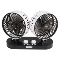Вентилятор в салон двойной 2x15см 12В, раздельная регулировка