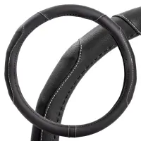 Оплетка на руль, искусст. кожа, рельефная, черная, 38 см/М