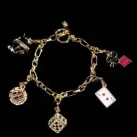 Браслет "Азартные игры" со съемными подвесками эмаль кристалы