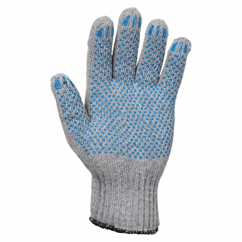 Перчатки трикотажные ХБ с ПВХ покрытием, двойн., серые, (1 пара)