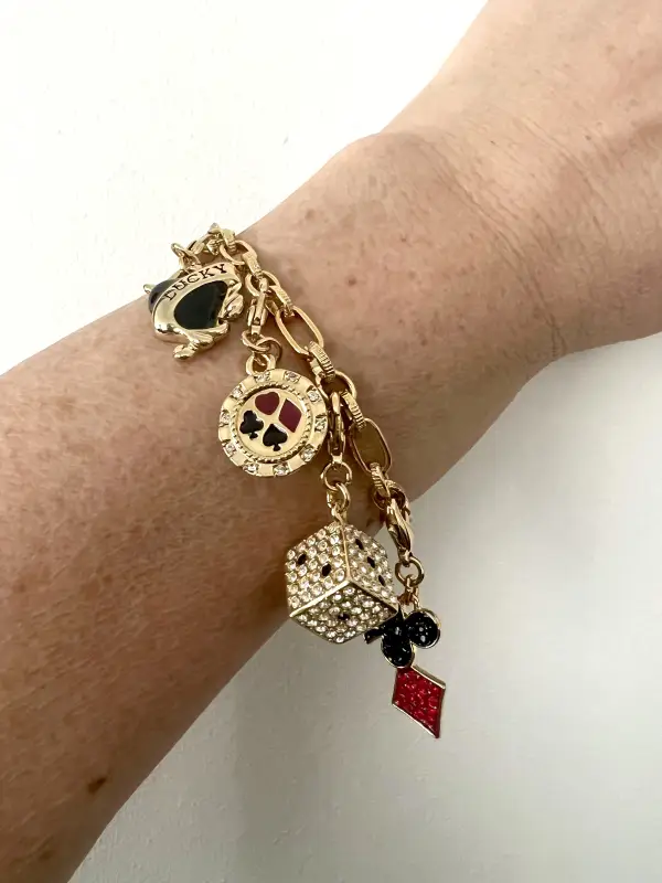 Браслет "Азартные игры" со съемными подвесками эмаль кристалы