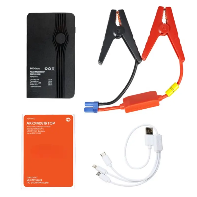 Аккумулятор пусковой (Booster) 8000мАч, 350А, 12.4V Аккумулятор пусковой (Booster) 8000мАч, 350А, 12.4V