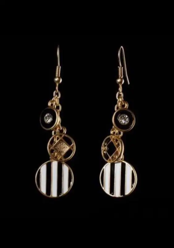 Cерьги-подвеки "Mорские" ч. эмаль