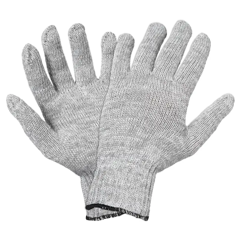 Перчатки трикотажные ХБ, серые, (1 пара) 7,5 класс/65г