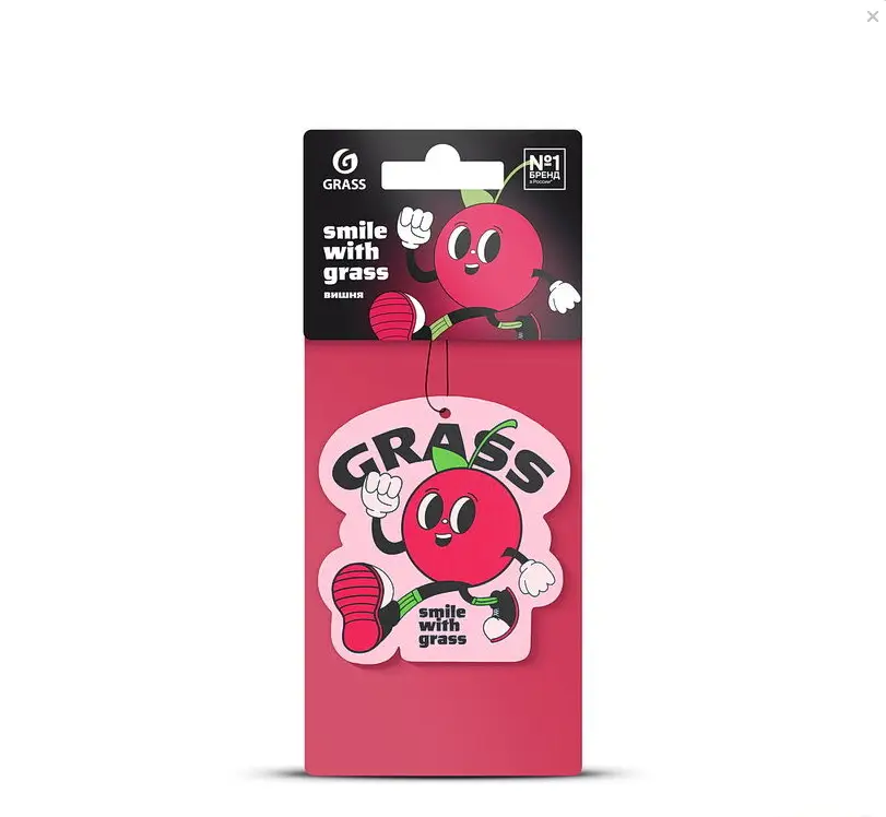 Ароматизатор воздуха картонный GRASS "Смайл" (вишня)