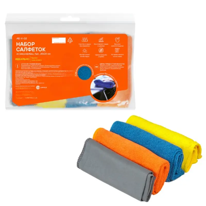 Набор салфеток Набор салфеток "рулончики" из микрофибры (4шт., 20*20 см)
