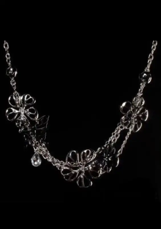 Колье с цветоками "kenсo style" двойное черн