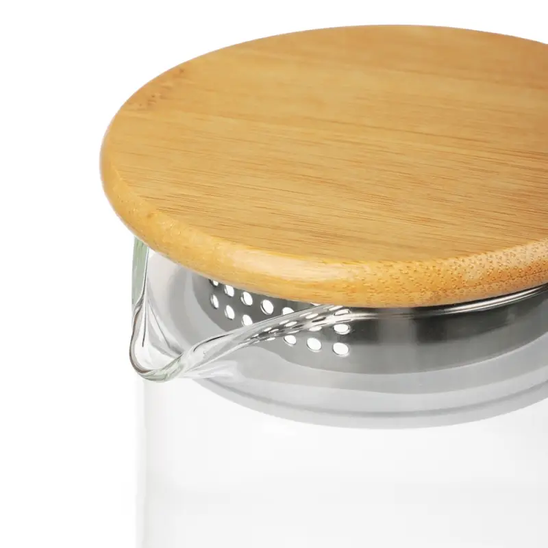 VETTA ЭКО Кувшин 1500мл, с металлическим фильтром, бамбуковая крышка, стекло