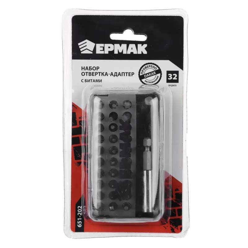 ЕРМАК Набор отвертка-адаптер с битами, АБС пластик, сталь ЕРМАК Набор отвертка-адаптер с битами, АБС пластик, сталь