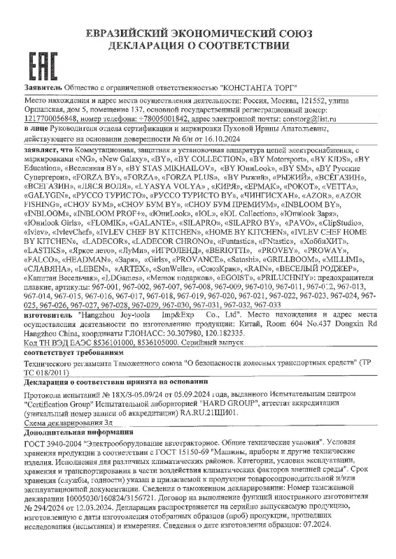 ЕРМАК Предохранители флажковые MINI 5-30 А, набор 10 шт