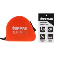 ЕРМАК Рулетка "СОФТ-ТАЧ", 3м х 16мм, одинарный зацеп, корпус PP ЕРМАК Рулетка "СОФТ-ТАЧ", 3м х 16мм, одинарный зацеп, корпус PP