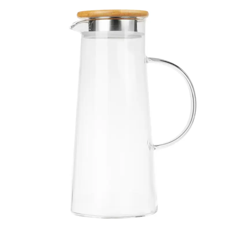 VETTA ЭКО Кувшин 1500мл, с металлическим фильтром, бамбуковая крышка, стекло