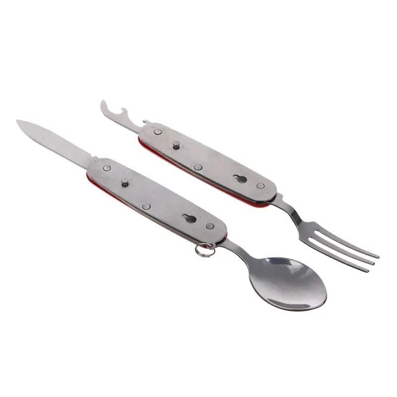 РОКОТ Набор туристический: нож, ложка, вилка, открывалка; нерж. сталь РОКОТ Набор туристический: нож, ложка, вилка, открывалка; нерж. сталь