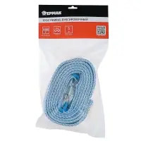 ЕРМАК / NG Трос-ремень буксировочный 10 т, в пакете, с крюками, 5м ЕРМАК / NG Трос-ремень буксировочный 10 т, в пакете, с крюками, 5м