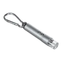 ЕРМАК Фонарик-брелок на карабине 1 LED + УФ + лазер, 3xLR44, алюминий, 6,6х1,2 см