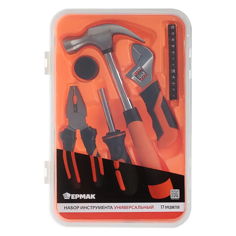 ЕРМАК Набор инструмента универсальный, 17 предметов ЕРМАК Набор инструмента универсальный, 17 предметов