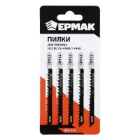 ЕРМАК Пилки для эл.лобзика (HCS EU 75х4мм.) T-144D (дер., быст.рез.), 5шт. ЕРМАК Пилки для эл.лобзика (HCS EU 75х4мм.) T-144D (дер., быст.рез.), 5шт.