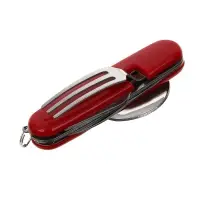 РОКОТ Набор туристический: нож, ложка, вилка, открывалка; нерж. сталь РОКОТ Набор туристический: нож, ложка, вилка, открывалка; нерж. сталь