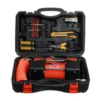 ЕРМАК Набор 12 предметов с 2-х поршневым компрессором 12В, 60л/мин, 180Вт
