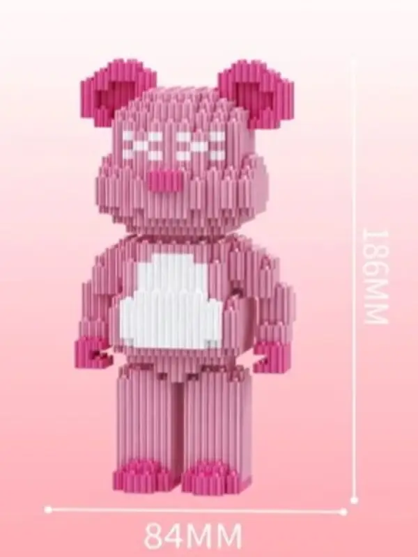 Конструктор 3D модель Бирбрик, розовый, 586 деталей