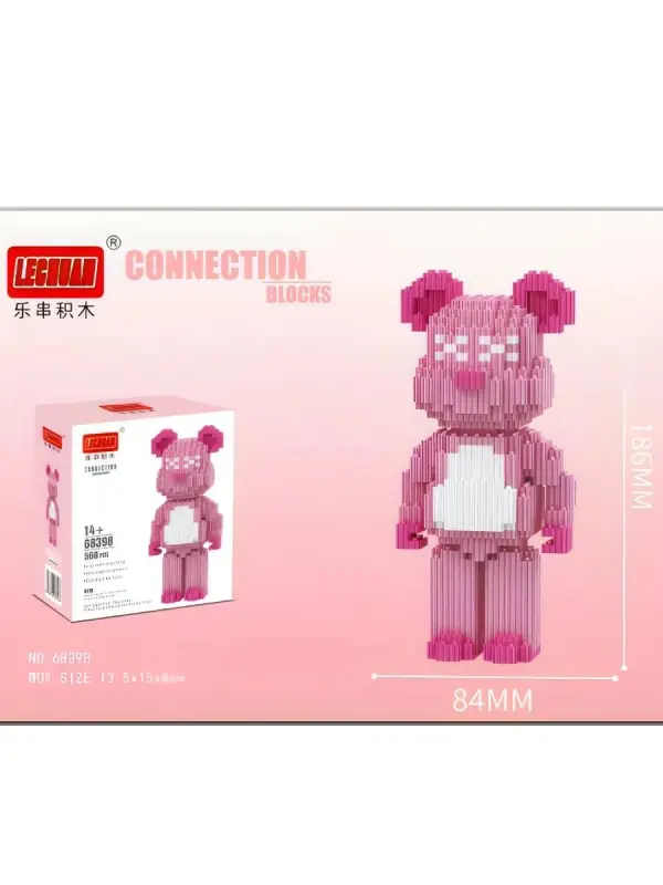 Конструктор 3D модель Бирбрик, розовый, 586 деталей