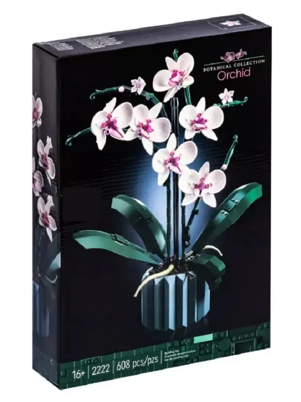 Конструктор Цветы, Орхидея в вазе, 608 деталей Конструктор Цветы, Орхидея в вазе, 608 деталей