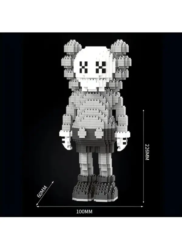 Конструктор 3D Kaws, черно-серый, 1332 детали Конструктор 3D Kaws, черно-серый, 1332 детали
