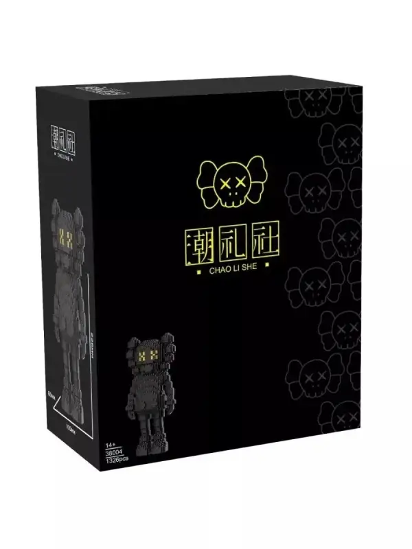 Конструктор 3D Kaws, черный, 1326 деталей Конструктор 3D Kaws, черный, 1326 деталей