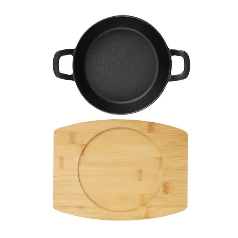 Сковорода SATOSHI Сковорода, мини на из бамбука чугун, круглая, 18см, индукция