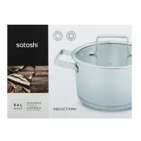 Кастрюля SATOSHI Шато, 3,4л, 20х11,5см. со стеклянной. крышкой, индукция